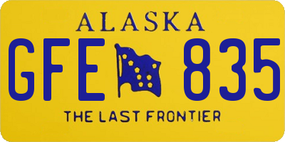 AK license plate GFE835