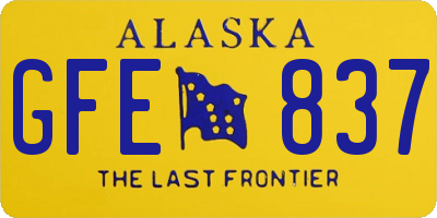 AK license plate GFE837