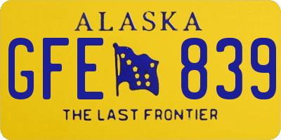 AK license plate GFE839