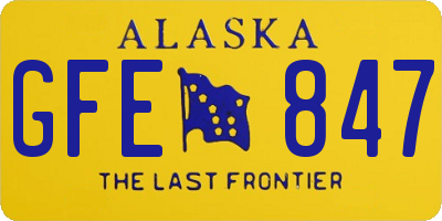 AK license plate GFE847