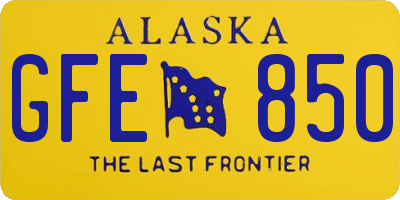AK license plate GFE850