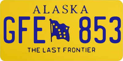 AK license plate GFE853