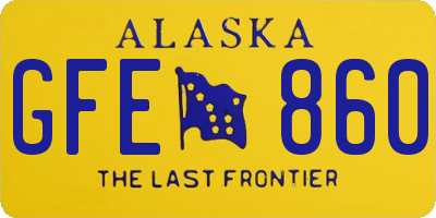AK license plate GFE860