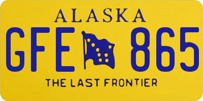 AK license plate GFE865