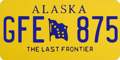 AK license plate GFE875