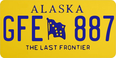 AK license plate GFE887