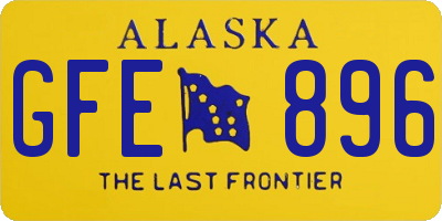 AK license plate GFE896