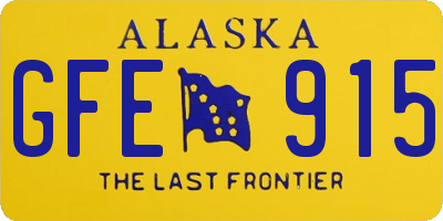 AK license plate GFE915