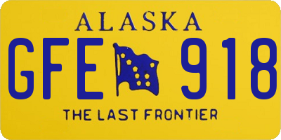 AK license plate GFE918
