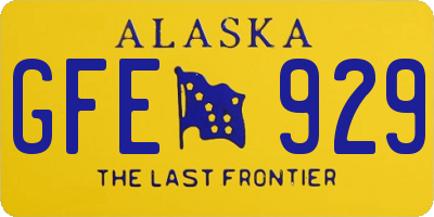 AK license plate GFE929