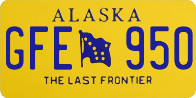 AK license plate GFE950