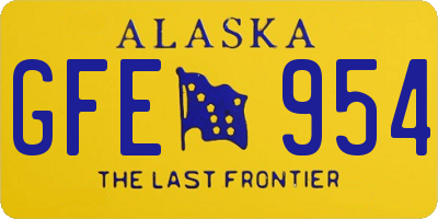 AK license plate GFE954