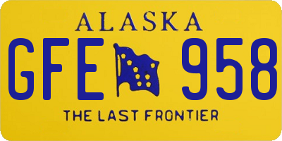 AK license plate GFE958