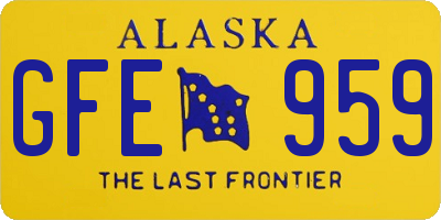 AK license plate GFE959