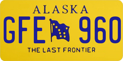 AK license plate GFE960
