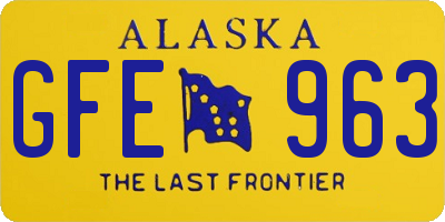 AK license plate GFE963