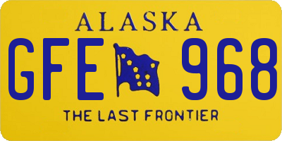 AK license plate GFE968