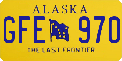 AK license plate GFE970