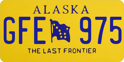 AK license plate GFE975