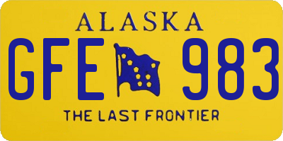 AK license plate GFE983