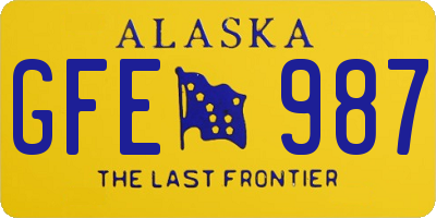 AK license plate GFE987