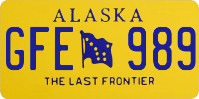 AK license plate GFE989