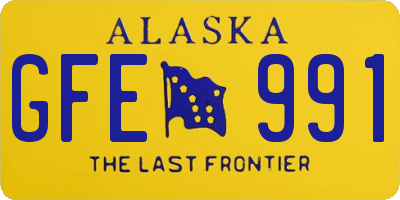 AK license plate GFE991