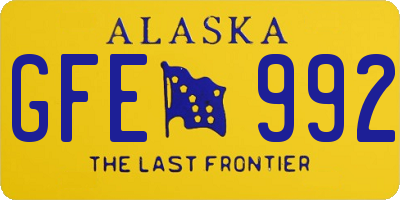 AK license plate GFE992