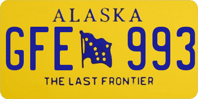AK license plate GFE993