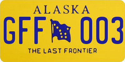 AK license plate GFF003