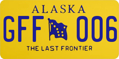 AK license plate GFF006