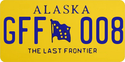 AK license plate GFF008