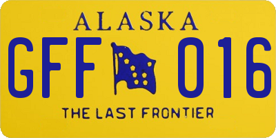 AK license plate GFF016