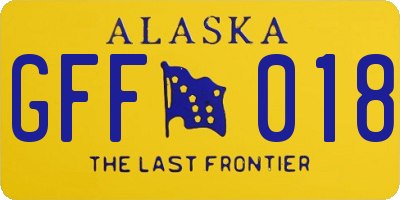 AK license plate GFF018