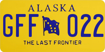 AK license plate GFF022