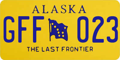 AK license plate GFF023