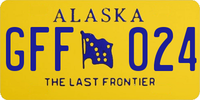AK license plate GFF024