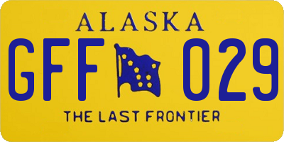 AK license plate GFF029