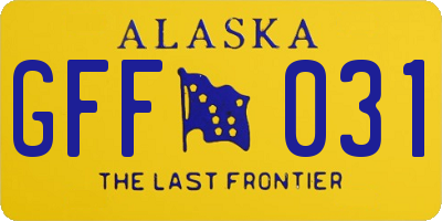 AK license plate GFF031