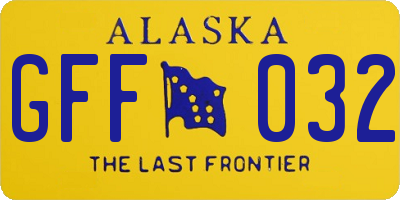 AK license plate GFF032