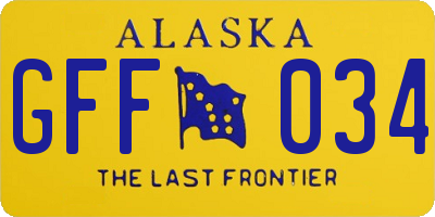 AK license plate GFF034