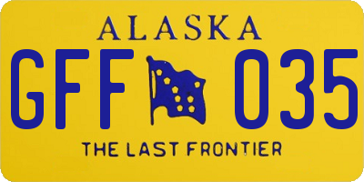 AK license plate GFF035