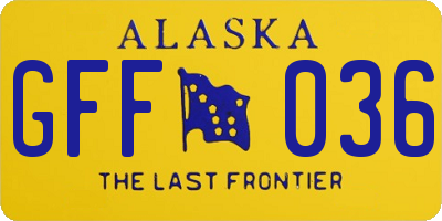 AK license plate GFF036