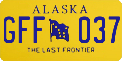 AK license plate GFF037
