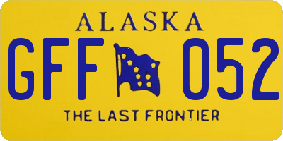 AK license plate GFF052