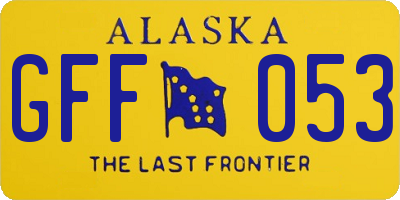 AK license plate GFF053