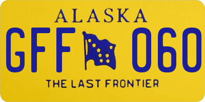 AK license plate GFF060