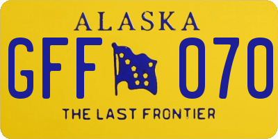 AK license plate GFF070