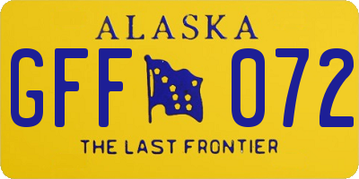 AK license plate GFF072