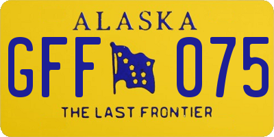 AK license plate GFF075